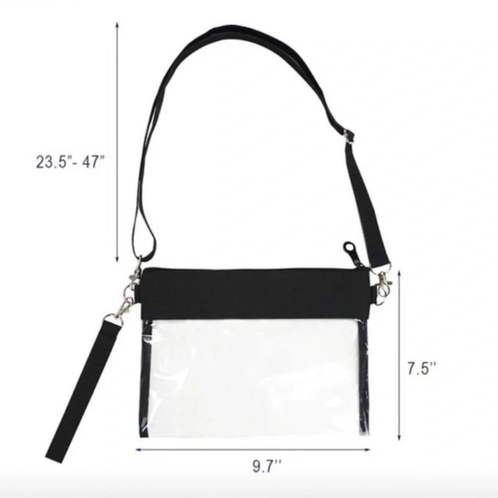 Black Smartphone crossbody bag with Transparent Window and Belt Clip